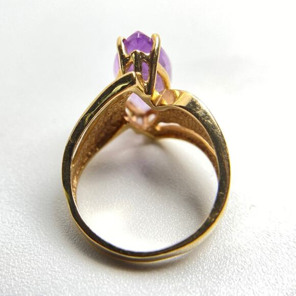 10K Yellow Gold Lavender Quartz Marquise Ring | Size 5 - Picture 11 of 16